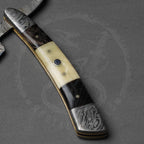 Low Price Stainless Steel Folding Razor Stainless Damascus Straight Shaving Razor With Buffalo Horn Handle Barber Straight Razor