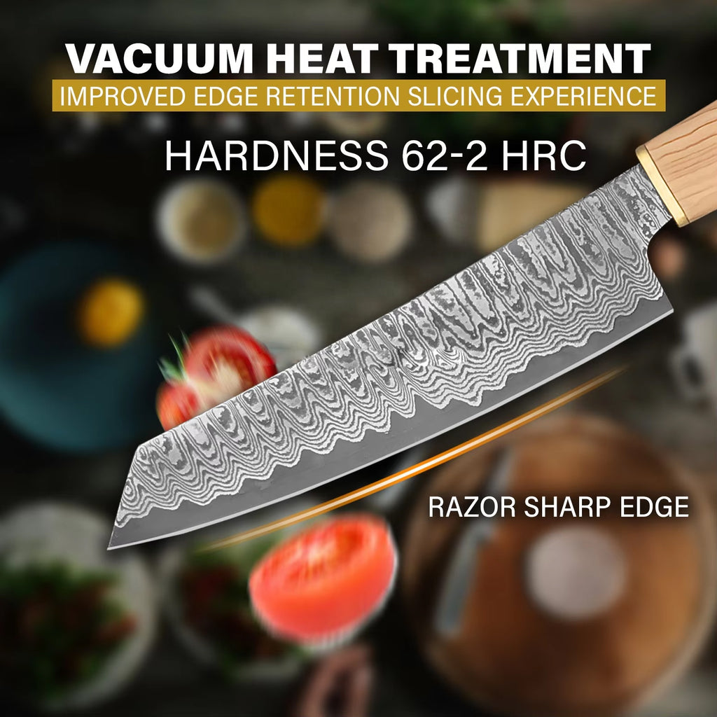 Premium Japanese VG10 Damascus Kitchen Knife with Olive Wood Handle Stainless Damascus Steel Chef Knife