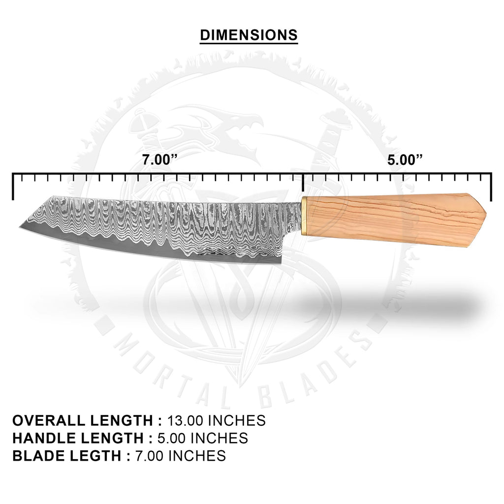 Premium Japanese VG10 Damascus Kitchen Knife with Olive Wood Handle Stainless Damascus Steel Chef Knife