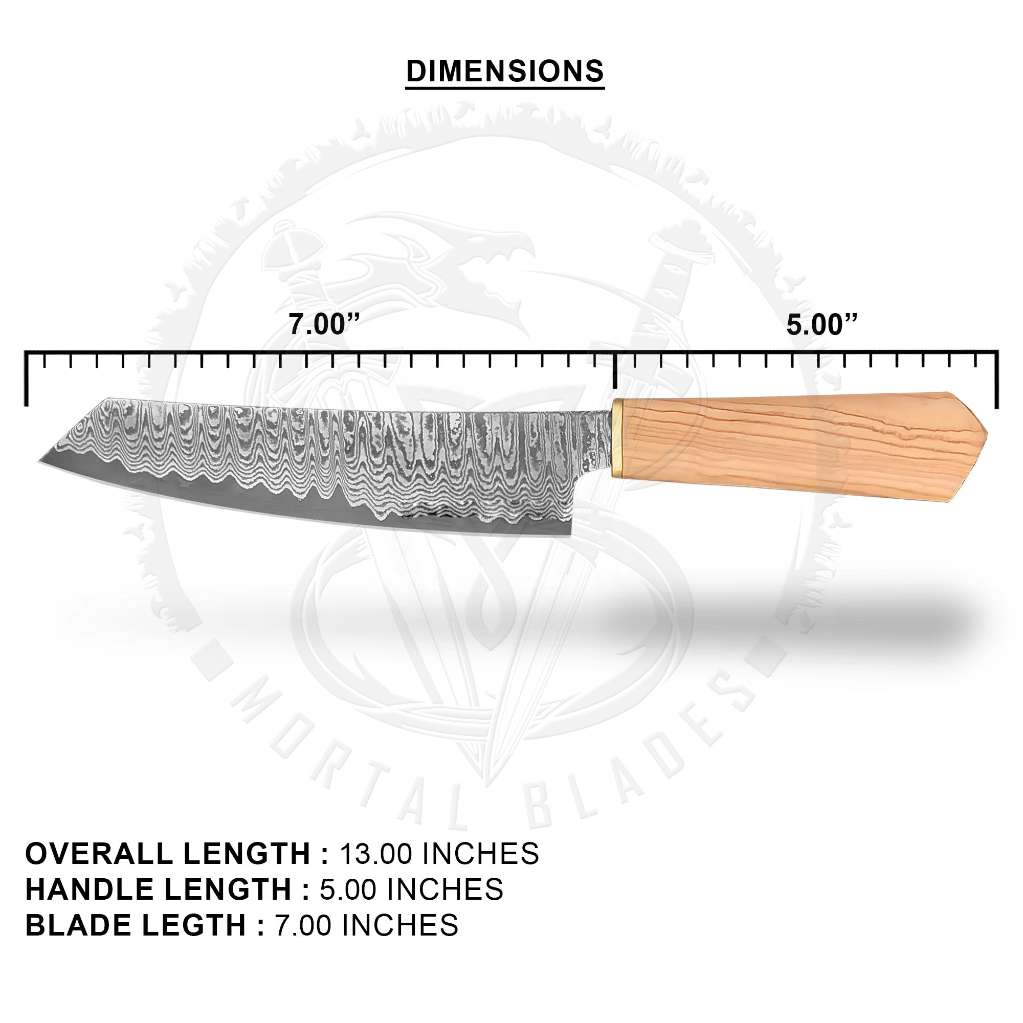 Premium Japanese VG10 Damascus Kitchen Knife with Olive Wood Handle Stainless Damascus Steel Chef Knife
