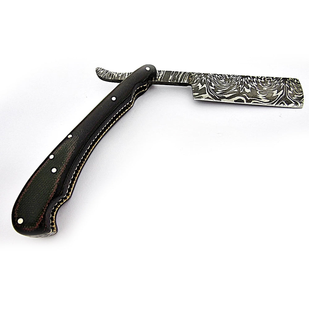 Custom Straight Razor Damascus Steel Handmade Shaving Folding Razor