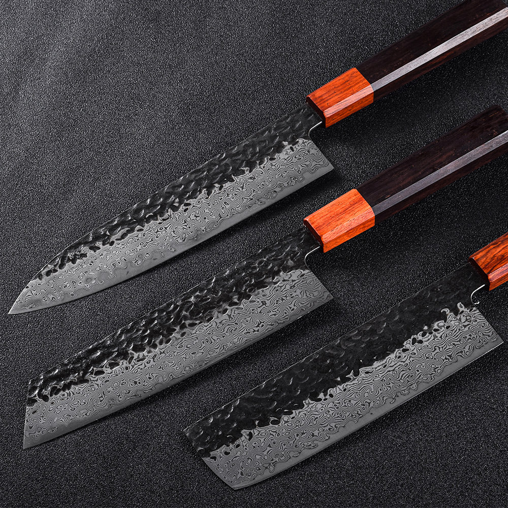 New Arrival Handmade High Carbon Steel Damascus Steel Kitchen Knife Set