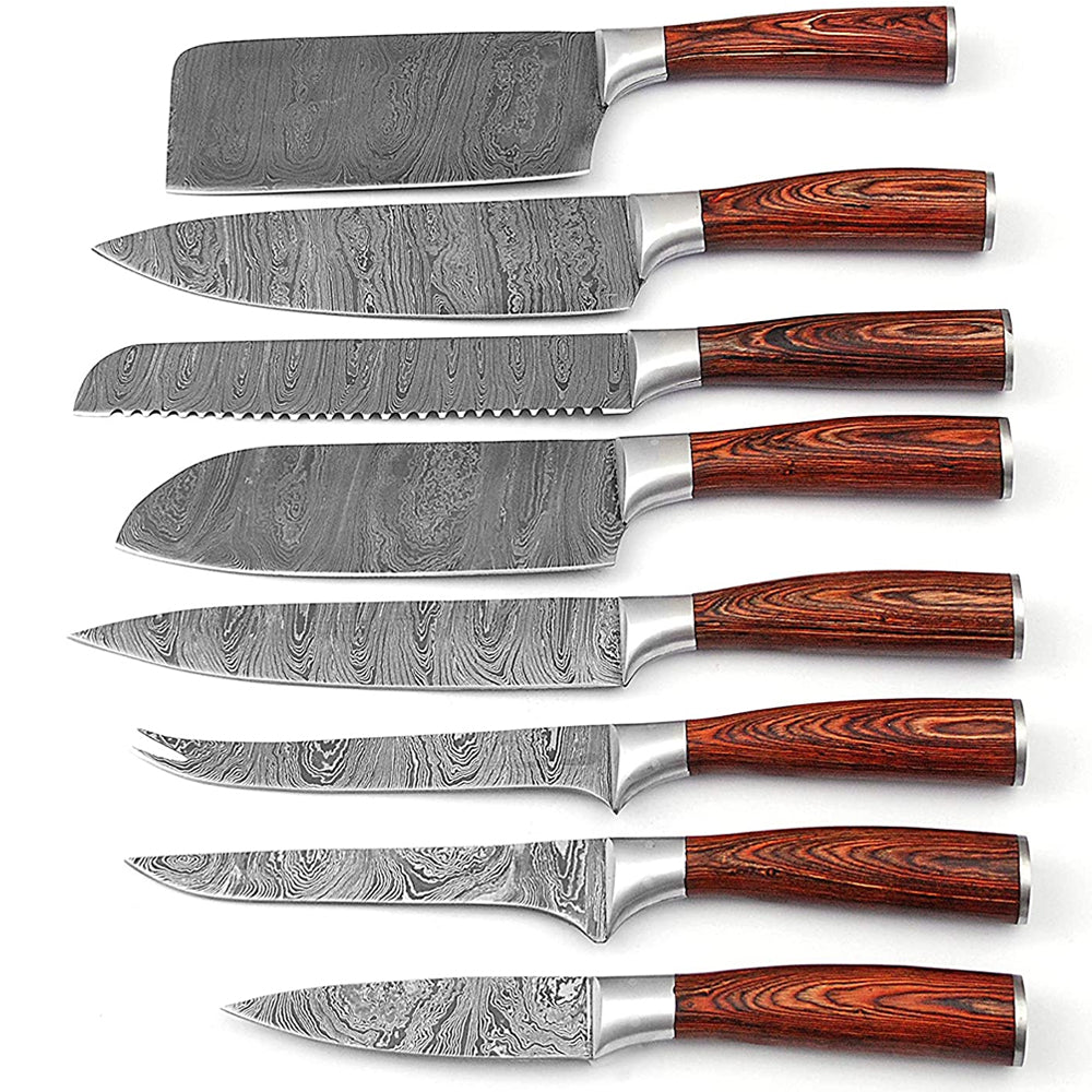 Professional 67 Layers Damascus Steel Chef Kitchen Knives Custom Chef Set Cooking Luxury Knife Set